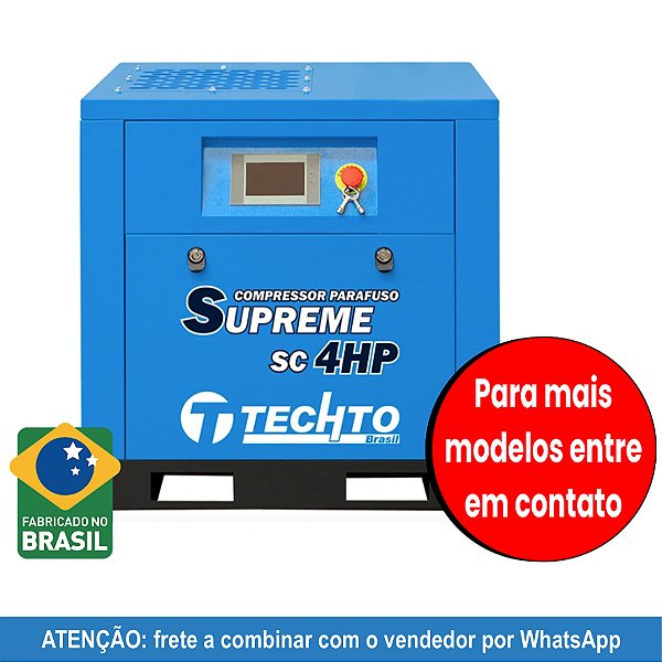 Compressor de Parafuso 4hp 10bar – Techto Supreme SC 4HP