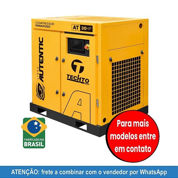 Compressor de Parafuso 30 hp 8,5 bar – 220V - Techto Autentic AT 30HP