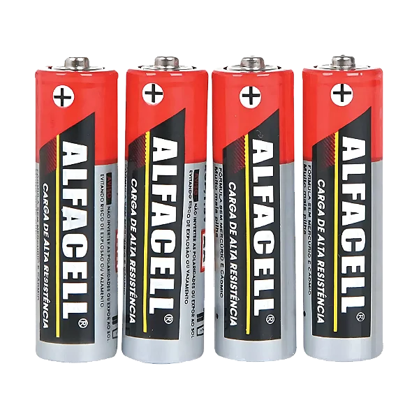 Pilha Comum AA, 4 unidades, Alfacell