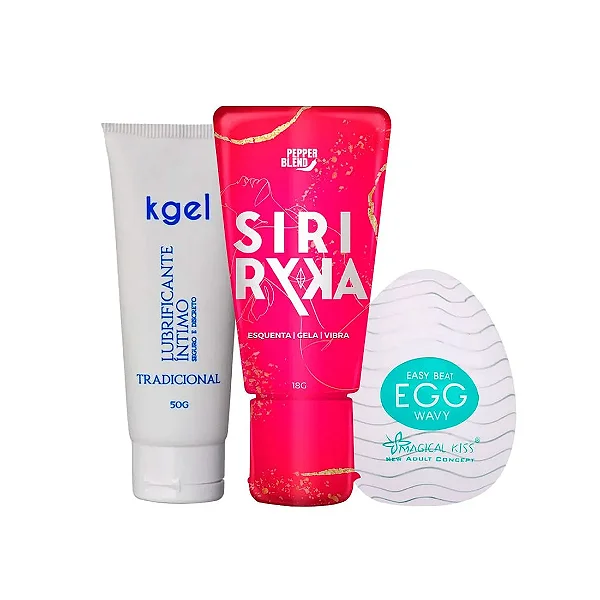 Kit: Siri Ryka Excitante, KGEL Lubrificante e Egg Masturbador