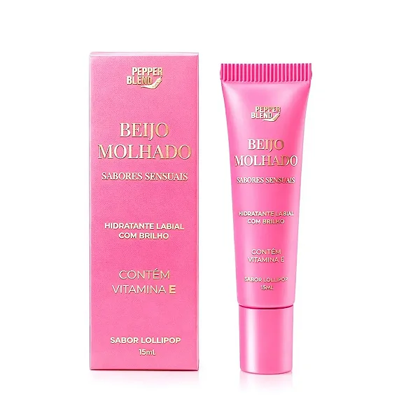 Beijo Molhado Hidratante Labial com Brilho e Vitamina E 15ml Pepper Blend