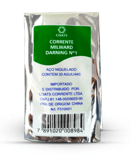 AGULHA MÃO CAPOTEIRA CORRENTE  N.1 C/20  7891020008984