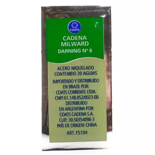 AGULHA MÃO CORRENTE N. 8 C/20  7891020009042