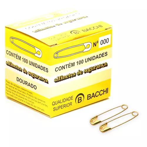 ALFINETE SEGURANCA N.000 C/100 BACCHI DOURADO 7897849602600