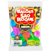 BEXIGA SÃO ROQUE N.9 C/25 NEON  7896243128969