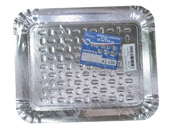 BANDEJA LAMINADO PRATA N.06  38,0CM X 47,0CM C/10  7899348506410
