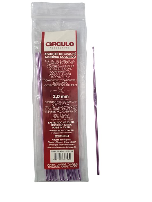 AGULHA CROCHE CIRCULO 2,0MM  7891113900133