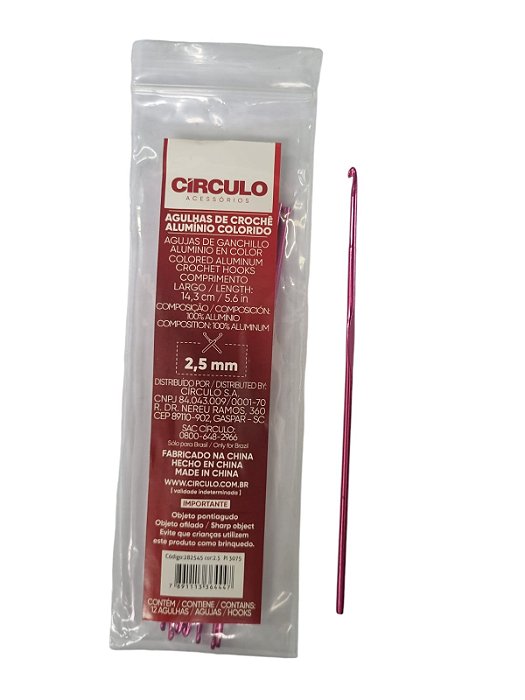 AGULHA CROCHE CIRCULO 2,5MM  7891113900140