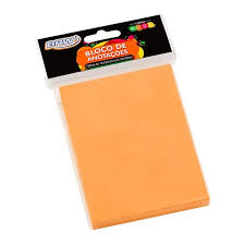 BLOCO ADESIVO 76X102MM NEON LARANJA 100F BRW  7898936754455