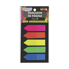BLOCO ADESIVO MARCA PÁG.5 CORES NEON 44X12MM BRW  7898613212957
