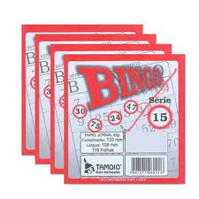 BLOCO BINGO TAMOIO JORNAL C/15 BLOCOS 100F