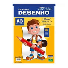 BLOCO PAPEL A-3 DESENHO 140G 20FLS JANDAIA