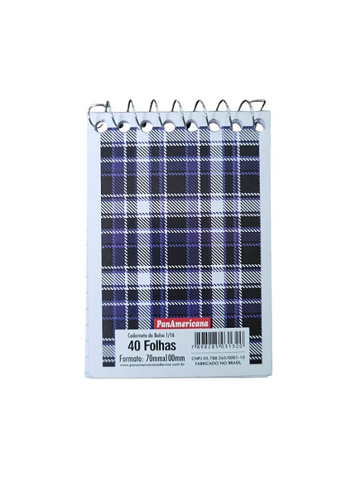 CADERNETA BOLSO PANAMERICANA 40FLS C/40  7898285031320