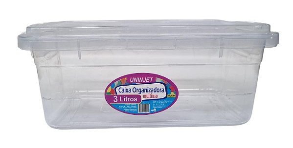 CAIXA ORGANIZADORA PLASTICA   3 LITROS UNINJET 7899335412021