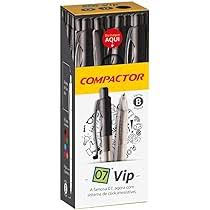 CANETA ESF.COMPACTOR RETRATIL VIP PRETA C/12