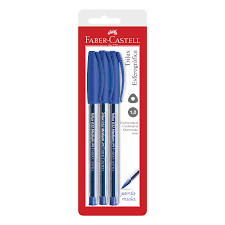 CANETA ESF.FABER CASTELL BLISTER AZUL C/03  7891360564041