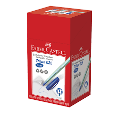CANETA ESF.FABER CASTELL FINA TRILUX  AZ C/50
