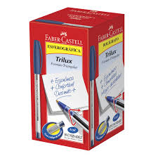 CANETA ESF.FABER CASTELL TRILUX  AZ  C/50  7891360559146
