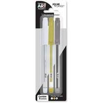 CANETA GEL ART METÁLICO BLISTER C/03  BRANCO/DOURADO/PRATA