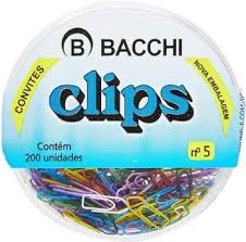 CLIPS METAL MINI N.5 COLORIDO C/200 BACCHI 7897849613132