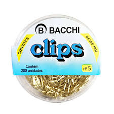 CLIPS METAL MINI N.5 DOURADO C/200 BACCHI 7897849614030