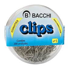CLIPS METAL MINI N.5 PRATEADO C/200  BACCHI  7897849614139