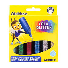 COLA GLITER SORTIDA 23G C/06  ACRILEX  7891153029078