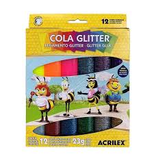 COLA GLITER SORTIDA 23G C/12  ACRILEX  7891153097916