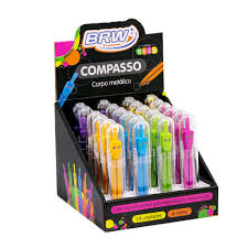 COMPASSO METAL BRW ESTOJO NEON 7898675501563