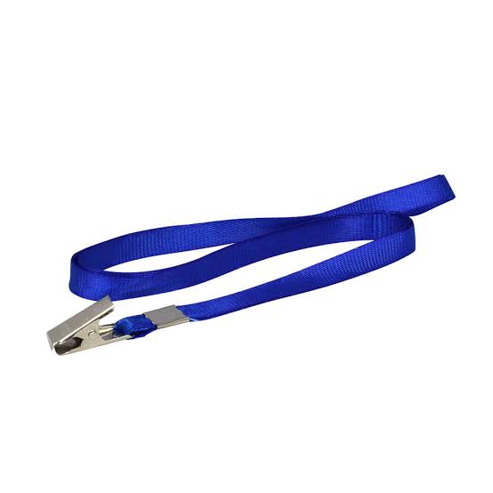 CRACHA CORDÃO EM TECIDO PARA CRACHA AZUL C/10