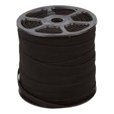 ELASTICO N.08 5MM POLIESTER PRETO ROLO 100M REAL  7896554836010