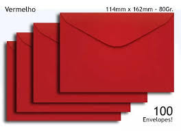 ENVELOPE  CARTA  11X16 VERMELHO  CX C/100