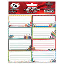 ETIQUETA P/CADERNO KIT DECORADA C/08