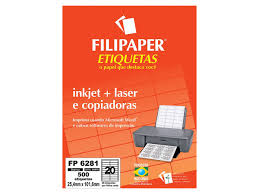 ETIQUETA P/IMPRESSORA 20 ETIQ.P/FOLHA C/25F 7891634044149  FILIPAPER