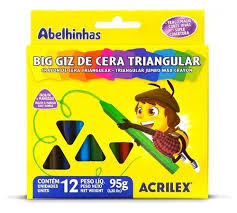 GIZ CERA 12 CORES GROSSO TRIANGULAR ACRILEX   7891153005249