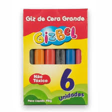 GIZ CERA 6 CORES FINO GIZBEL C/12  7898994101550