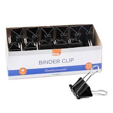 GRAMPO BINDER CLIP  25MM PRETO CAIXA C/12  BRW  7898675509644