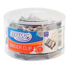 GRAMPO BINDER CLIP  32MM PRETO POTE C/24  BRW  7898948807293