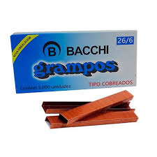 GRAMPO P/GRAMPEADOR 26/6 COBREADO C/5000 BACCHI  7897849621595