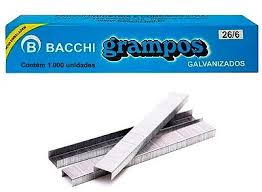 GRAMPO P/GRAMPEADOR 26/6 GALVANIZADO C/1000 BACCHI 7897849621519