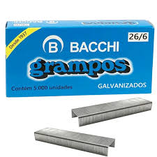 GRAMPO P/GRAMPEADOR 26/6 GALVANIZADO C/5000 BACCHI  7897849621601