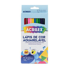 LAPIS COR AQUARELAVEL ACRILEX 12 CORES