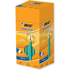 LAPIS PTO BIC EVOLUTION C/BORRACHA  CX C/72  070330423480