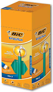 LAPIS PTO BIC EVOLUTION S/BORRACHA  CX C/72  070330423473