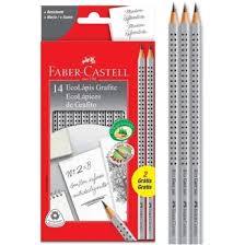 LAPIS PTO GRIP PRATA FABER-CASTELL C/12  7891360641162