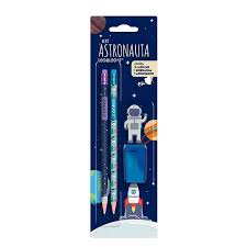 LAPIS PTO LEO E LEO KIT ASTRONAUTA (APONT/BORR/2 LAPIS) 7897256274704