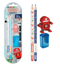 LAPIS PTO LEO E LEO KIT ROBÔ (APONT/BORRACHA/2 LAPIS)  7897256221845
