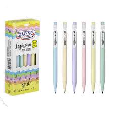LAPISEIRA BRW 0,7 MM  PLASTICA TOM PASTEL  C/12  7898675500887