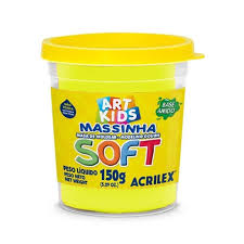 MASSA MODELAR POTE 150G AMARELO SOFT ACRILEX  7891153073019
