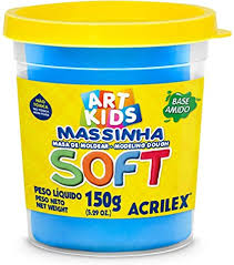MASSA MODELAR POTE 150G AZUL SOFT  ACRILEX  7891153073040